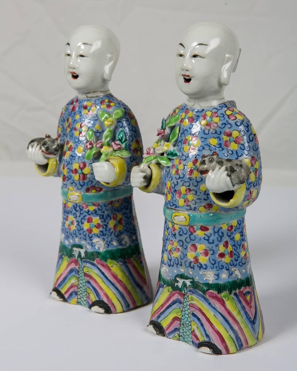 Pair of Chinese Porcelain Figures of Court Ladies 1