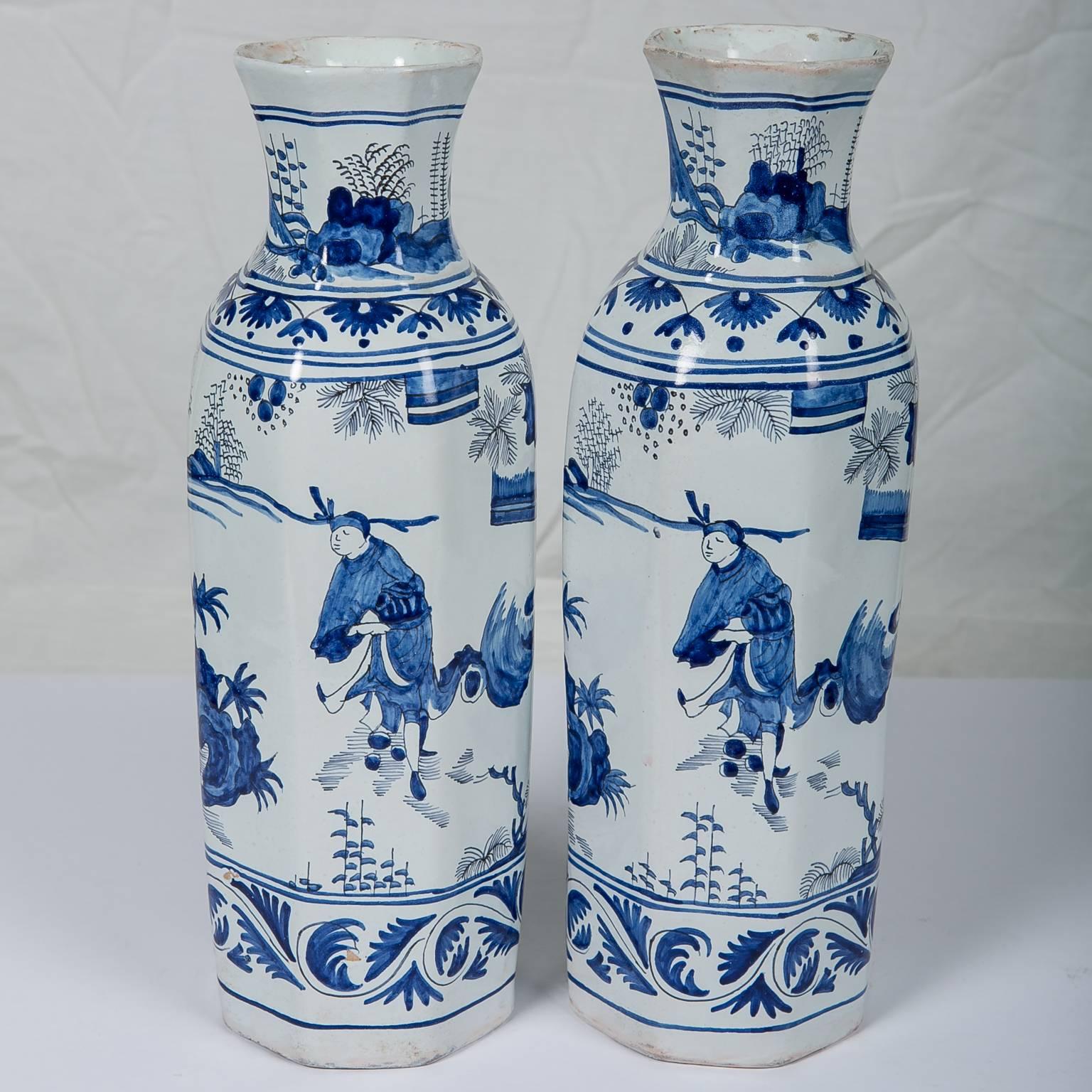 Blue and White Delft Vases Antique 2