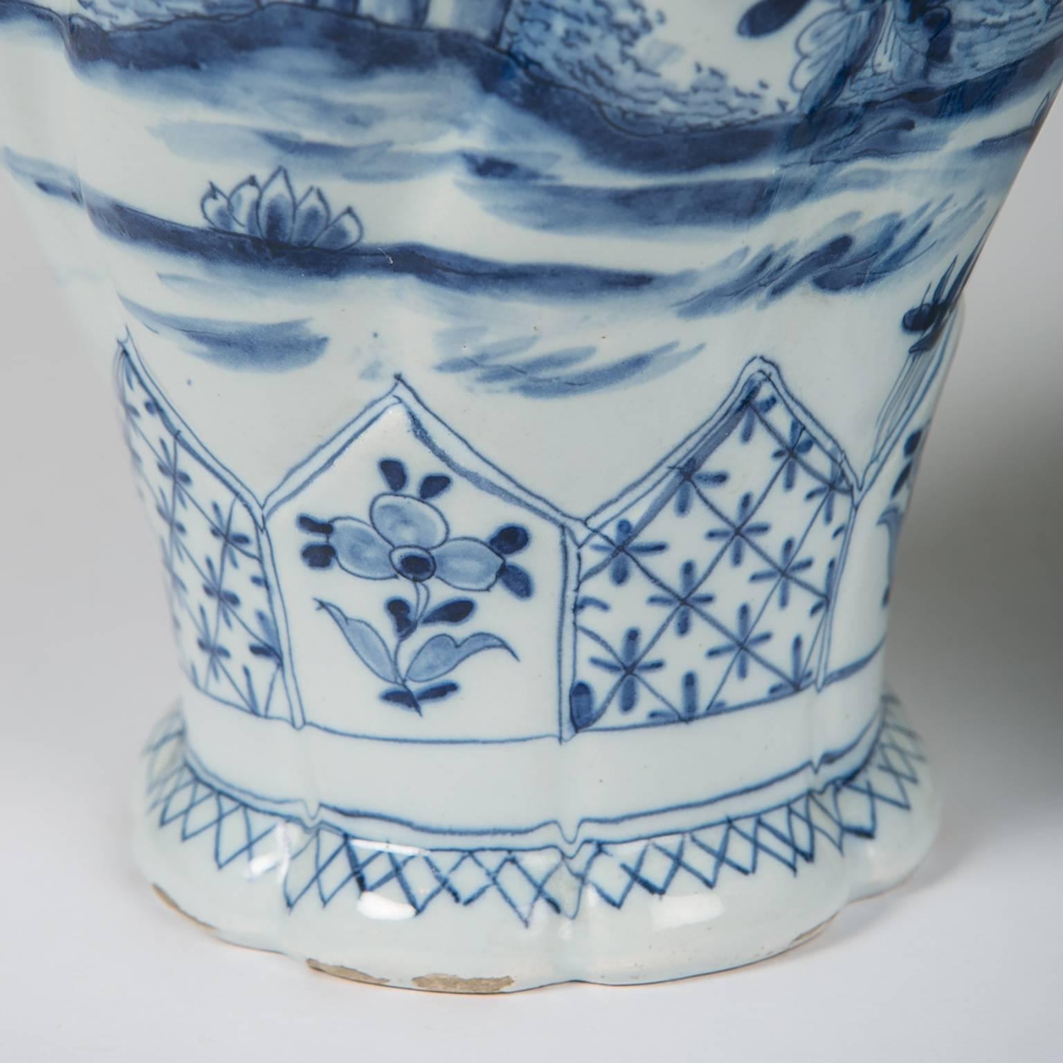 20th Century Blue and White Delft Vases