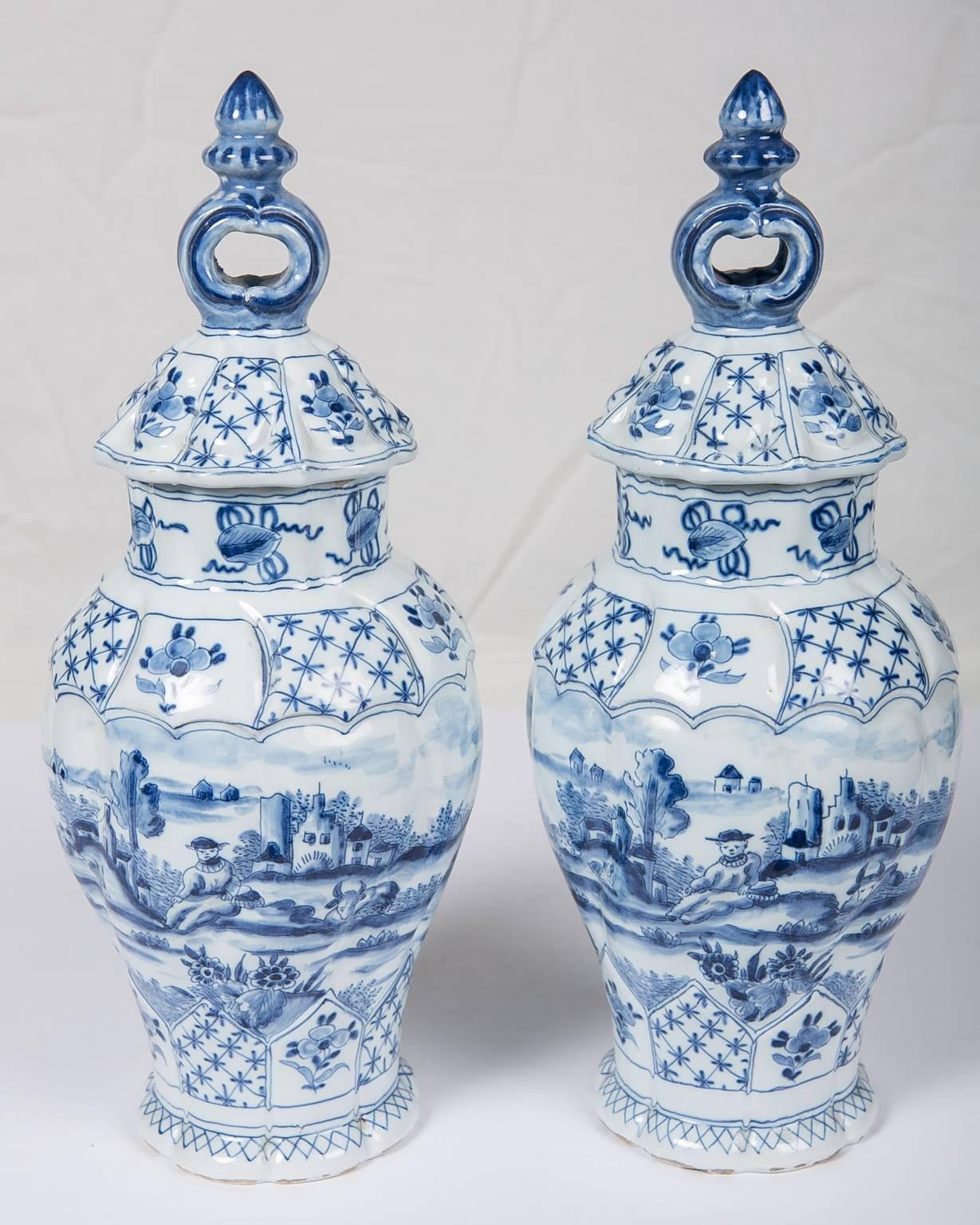 Blue and White Delft Vases 1
