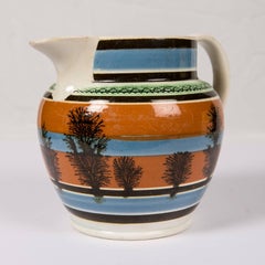 Mochaware Pitcher with Tree-Like Decoration