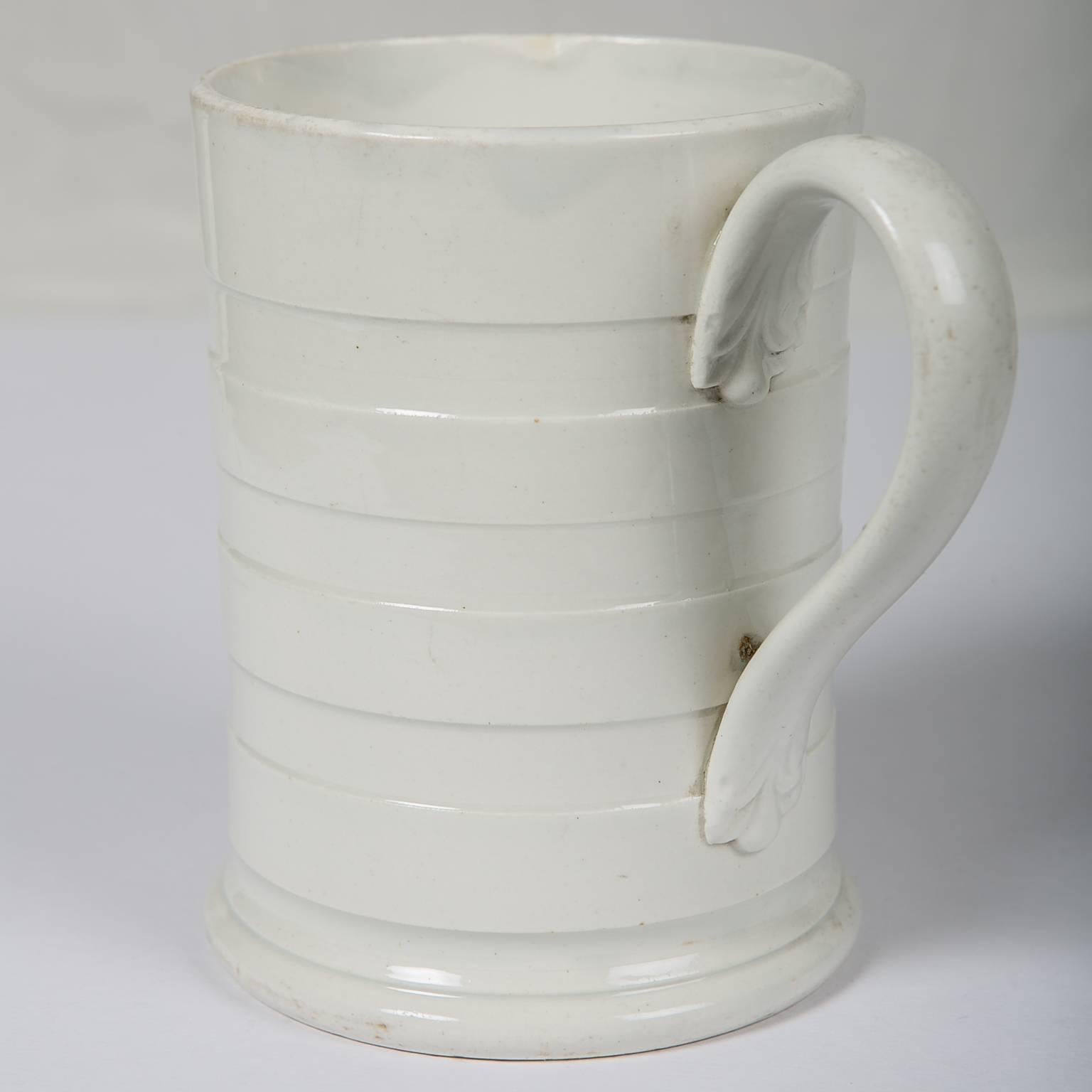 English White Creamware Banded Mug