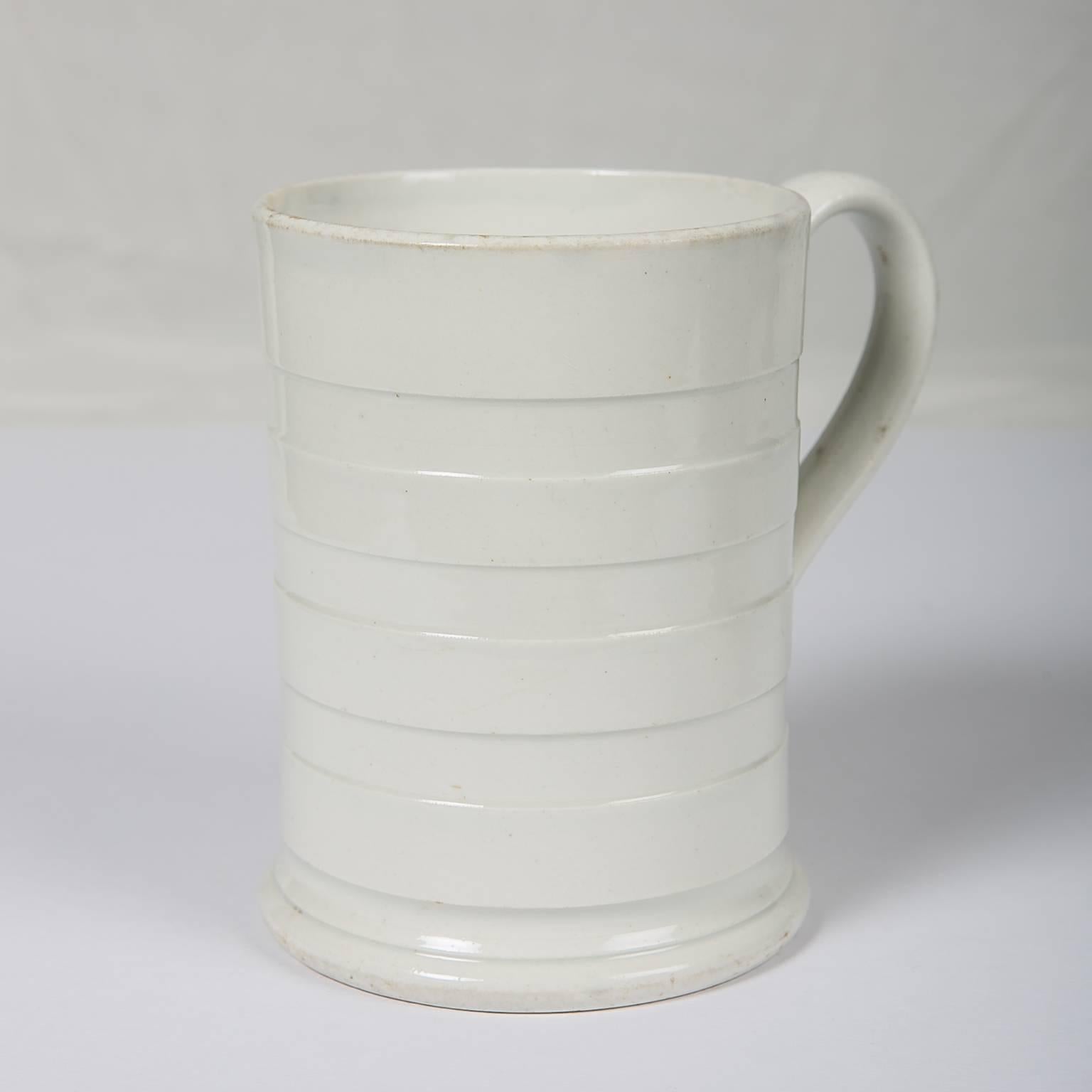 Regency White Creamware Banded Mug
