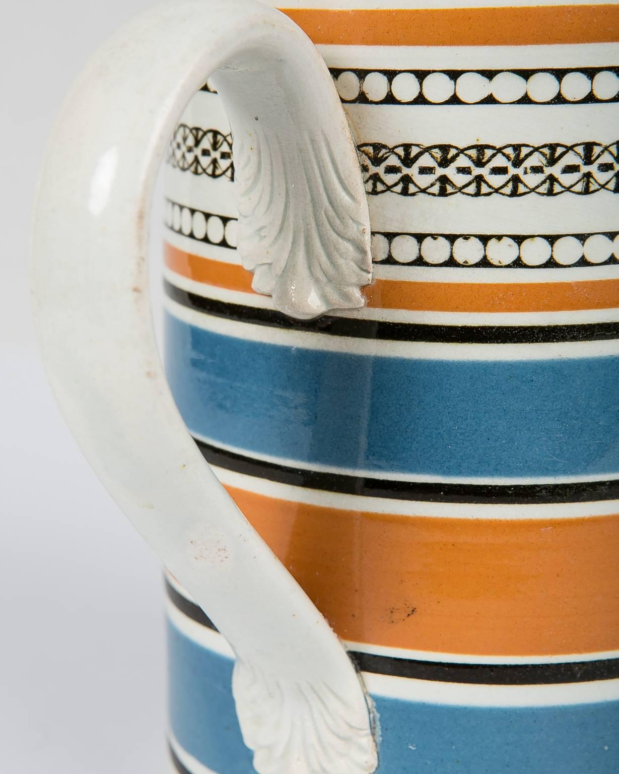 Early 19th Century Teal and Orange Mug