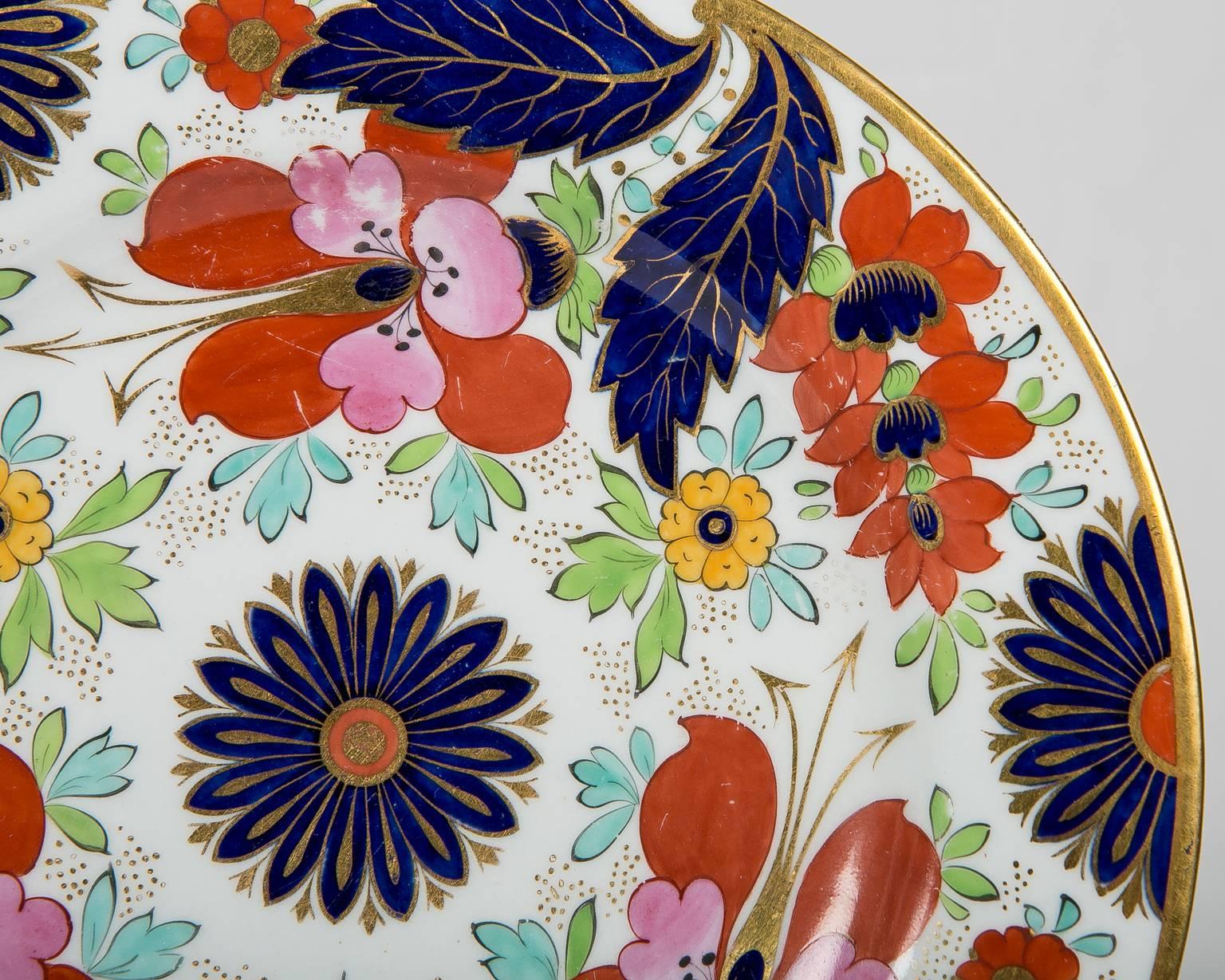 One of the best Imari patterns that Worcester ever made, the Clematis pattern reinterprets Chinese export porcelains from an English viewpoint. The choice of colors in this Barr, Flight, Barr Worcester pattern is unexpected. The combination of