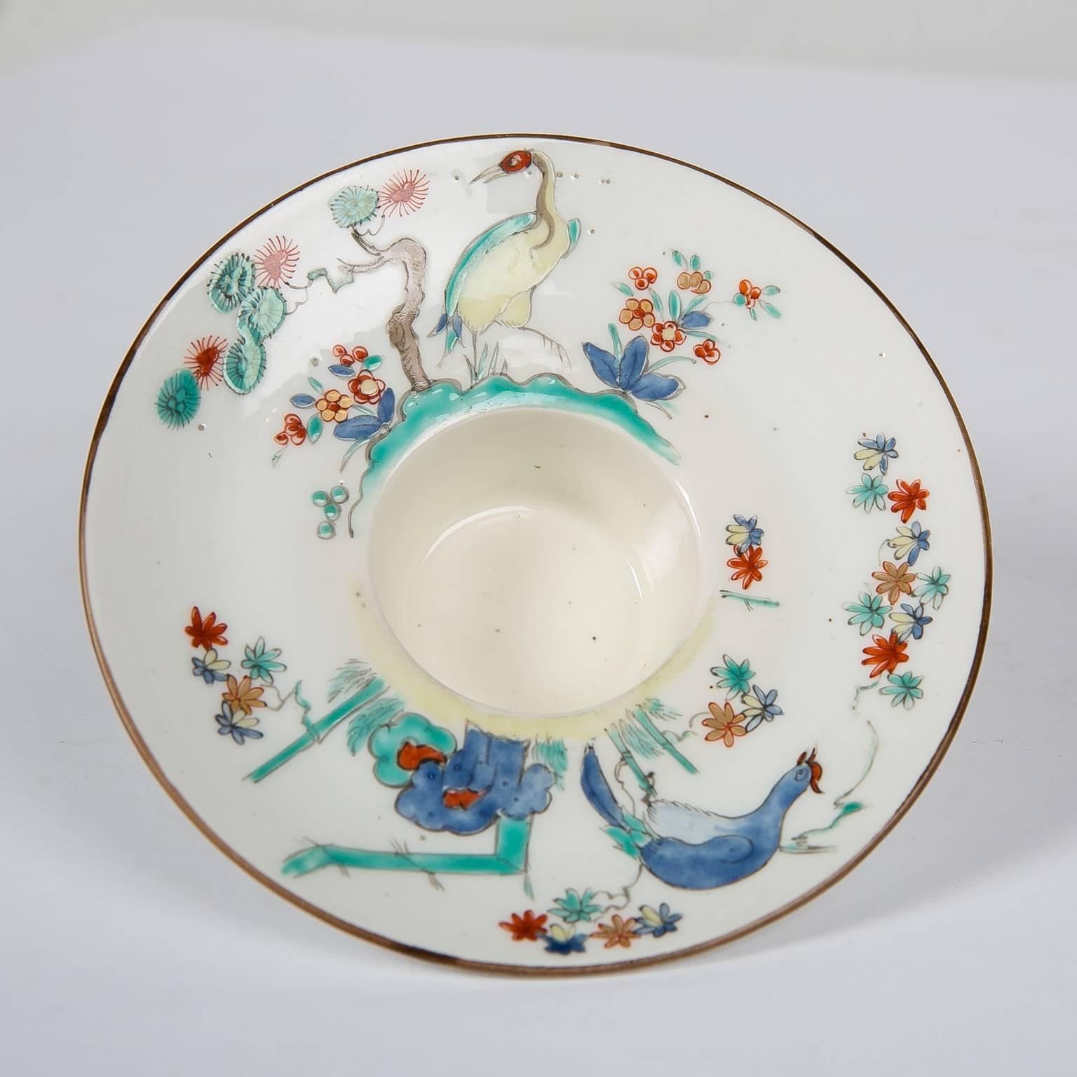 Hand-Painted French Trembleuse Cup and Saucer in Kakiemon Style