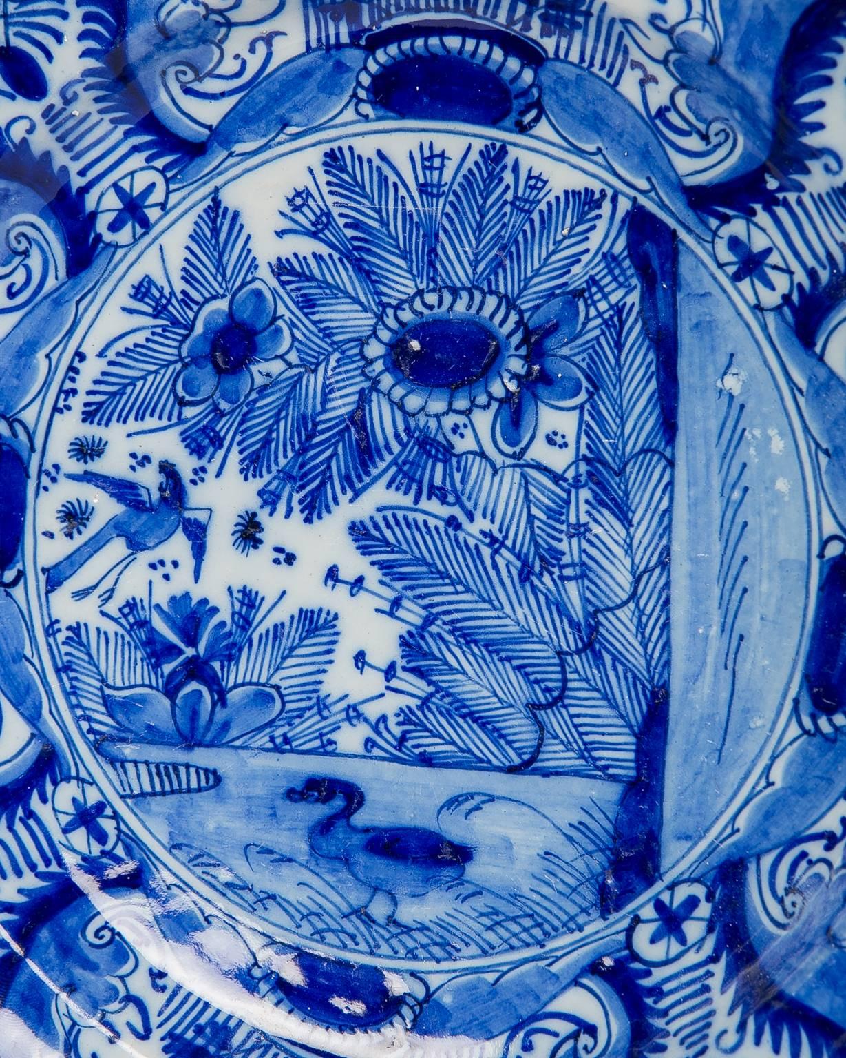 17th Century Blue and White Dutch Delft Plate