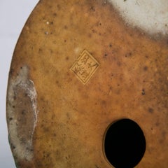 Chinese Turquoise Ceramic Cat with Custom Wood Stand