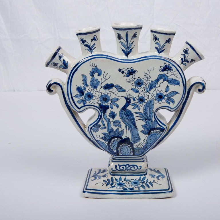 Delft Blue and White Tulipiere or Tulip Vase at 1stdibs