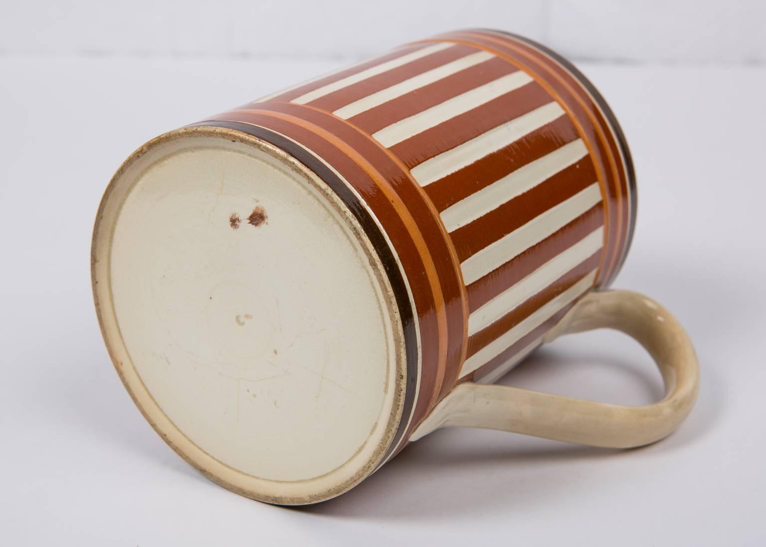 Antique Creamware Mochaware Mug with Stripes 1