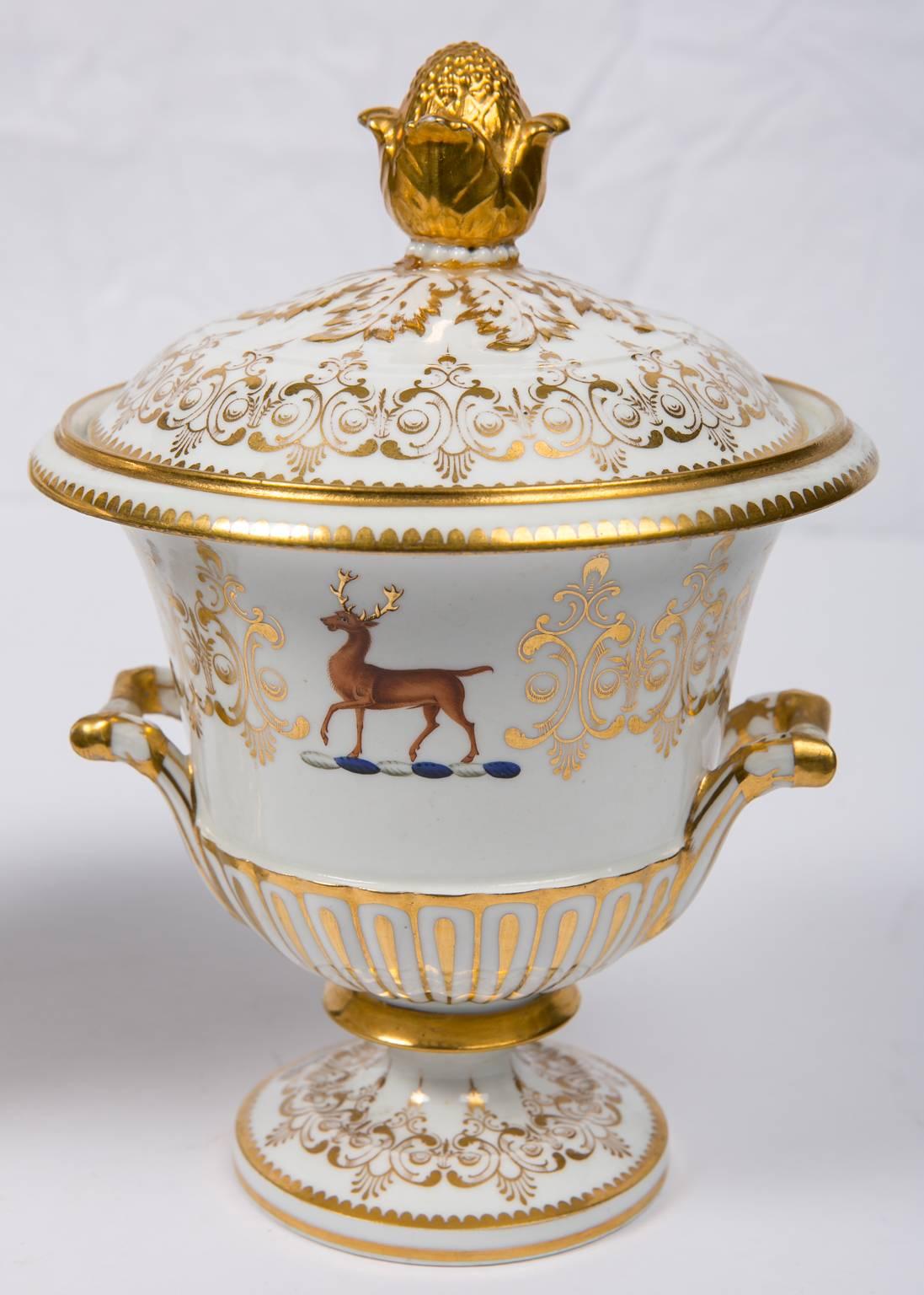Regency Pair of Tureens with Armorial Crests