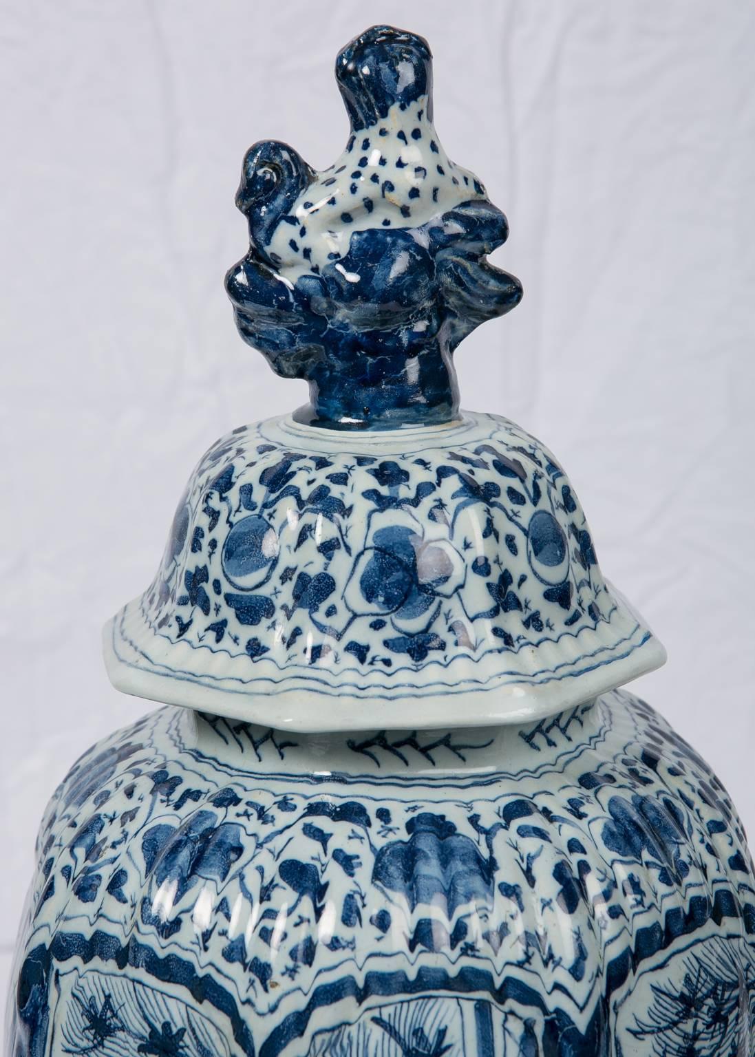 18th Century Blue and White Dutch Delft Jar