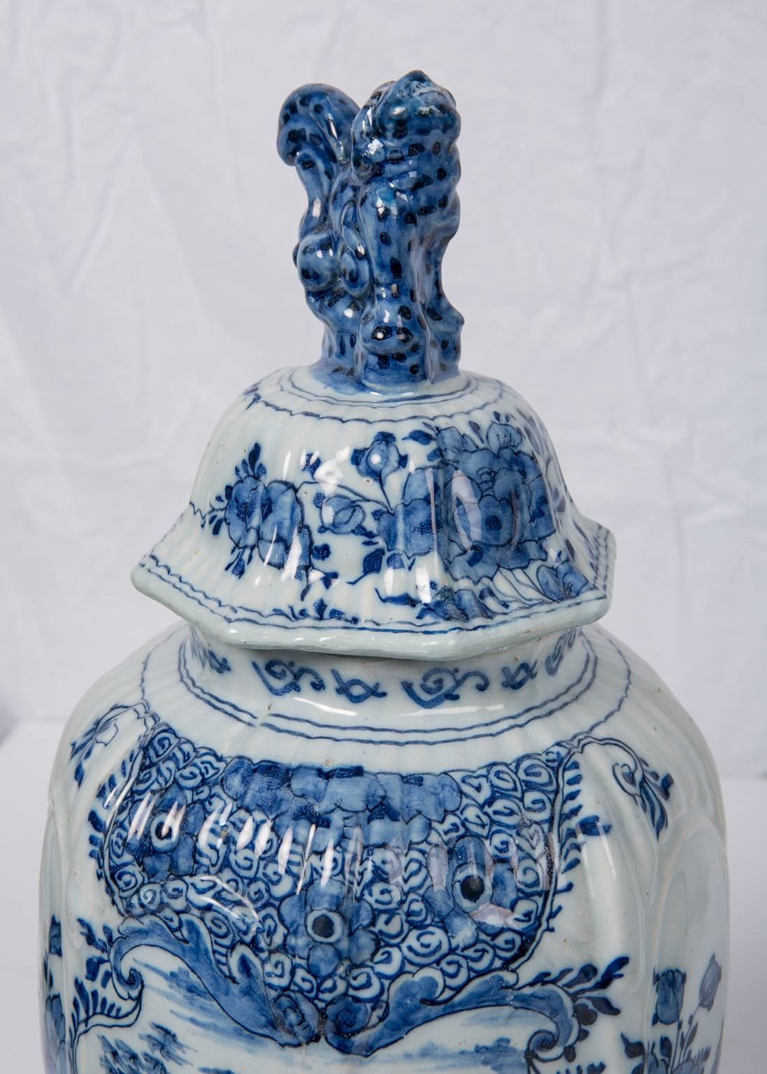  Antique Blue and White Delft Jars 2
