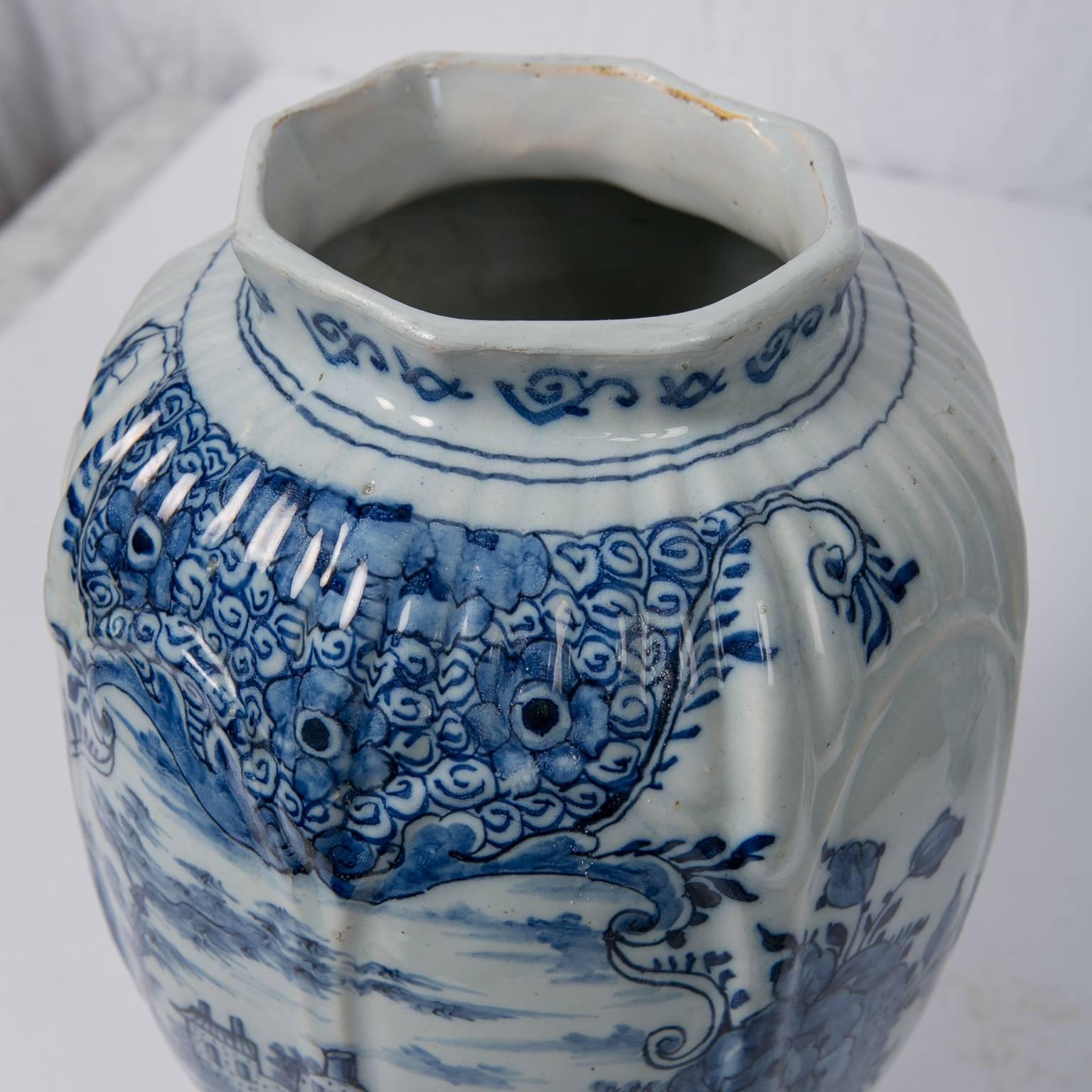  Antique Blue and White Delft Jars 1
