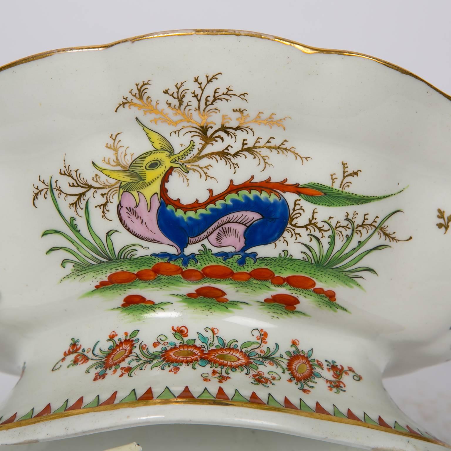 Bengal Tiger Bowl with Attached Stand Made by Chamberlains Worcester 1