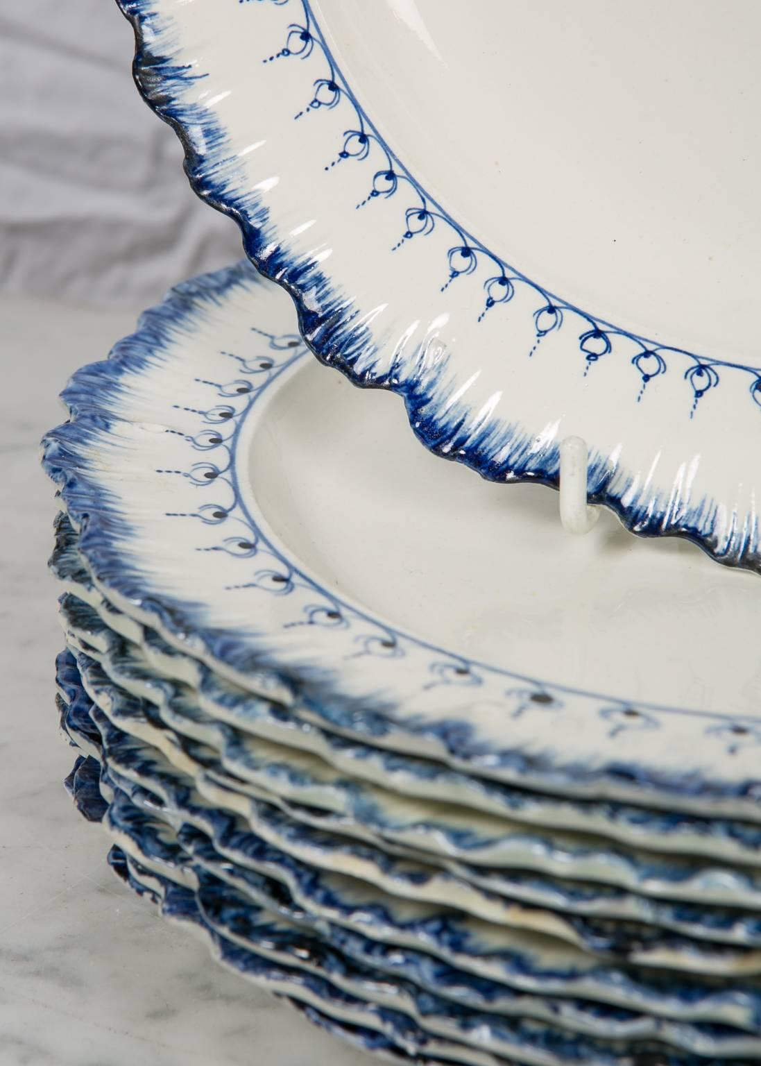 antique dishes blue and white