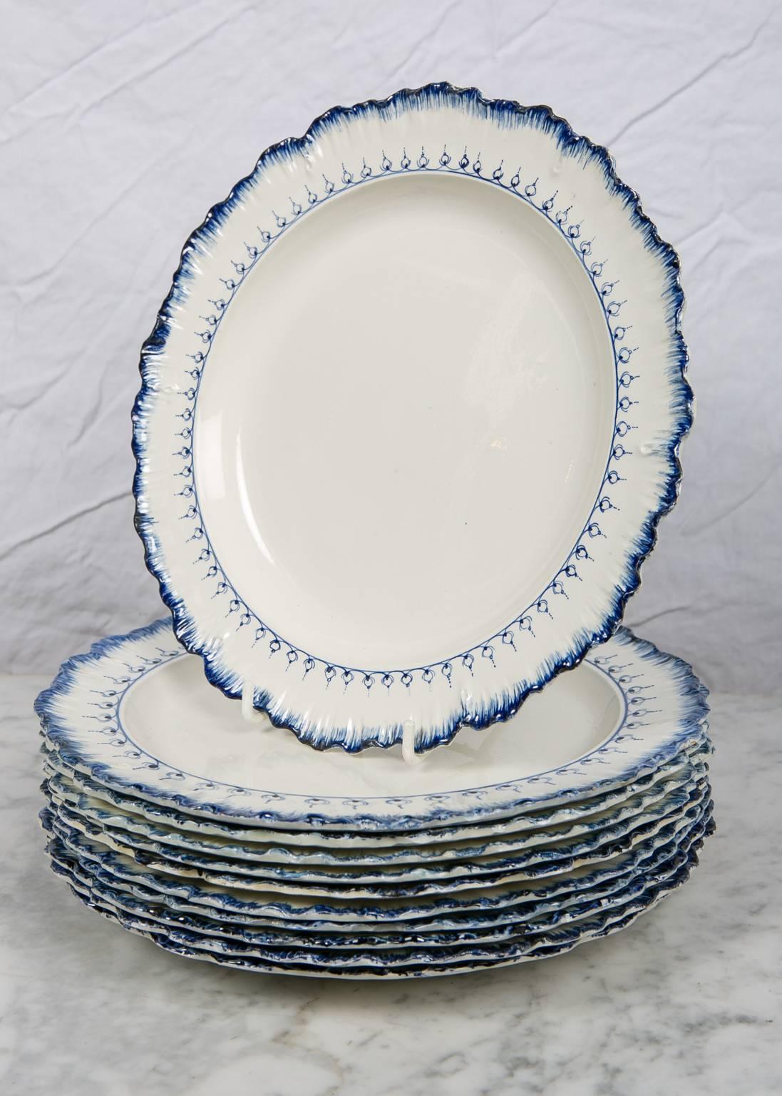 blue and white old dishes