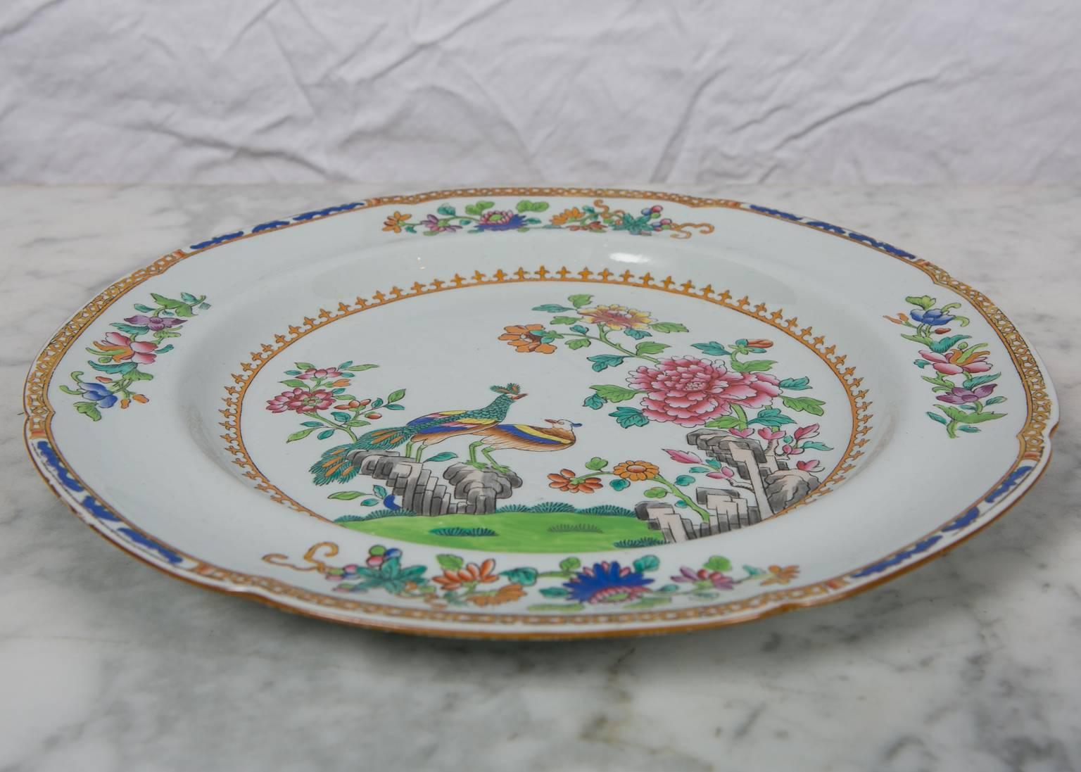 Spode Peacock Pattern Ironstone Dishes In Excellent Condition In Katonah, NY
