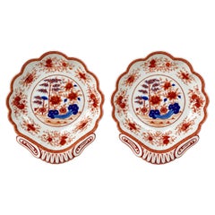Antique Spode Shell Shaped Dishes Iron Red & Blue Imari Pattern England c. 1820