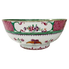 Große antike chinesische Porzellanschale im Famille-Rose-Stil, hergestellt CIRCA 1860