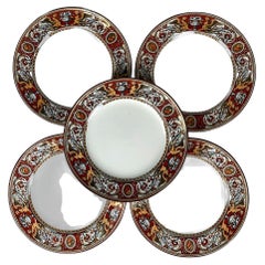 Set of 12 Antique Dinner Plates Neoclassical "Florentine" by Minton in 1874