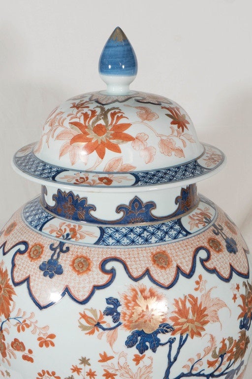 Qing Massive Pair of Chinese Imari Covered Vases