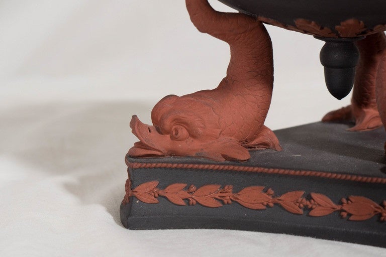 Wedgwood Egyptian Revival Black Basalt & Rosso Antico Incense Burner circa 1820 In Excellent Condition In Katonah, NY