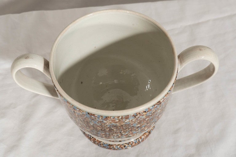 Neoclassical A Mocha Ware Slip Agateware Loving Cup