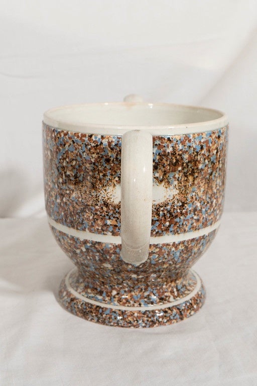 19th Century A Mocha Ware Slip Agateware Loving Cup