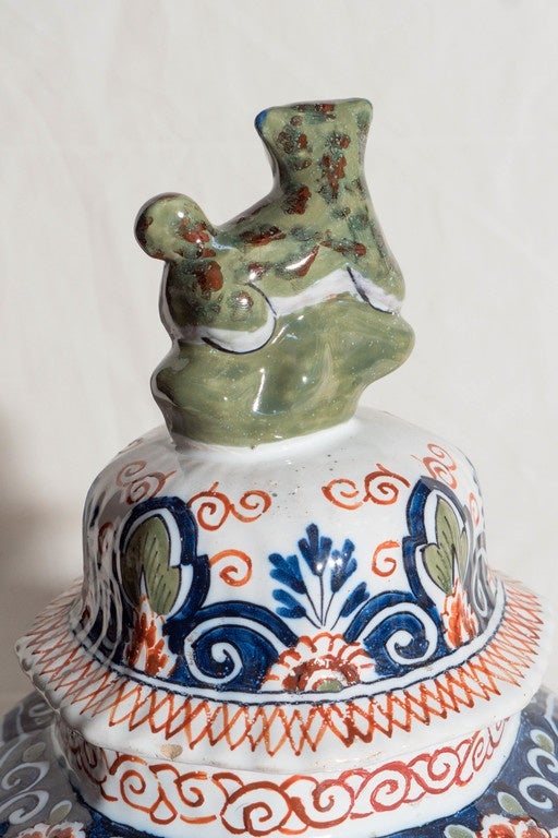 Pair of Dutch Delft Polychrome Vases 2