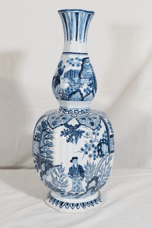 Pair of Blue and White Delft Vases