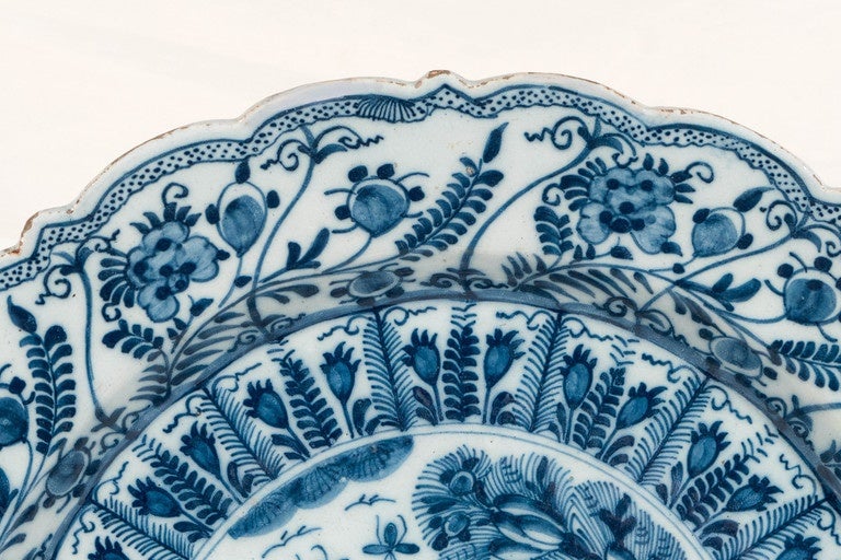 Pair of Dutch Delft Blue and White Chargers In Excellent Condition In Katonah, NY