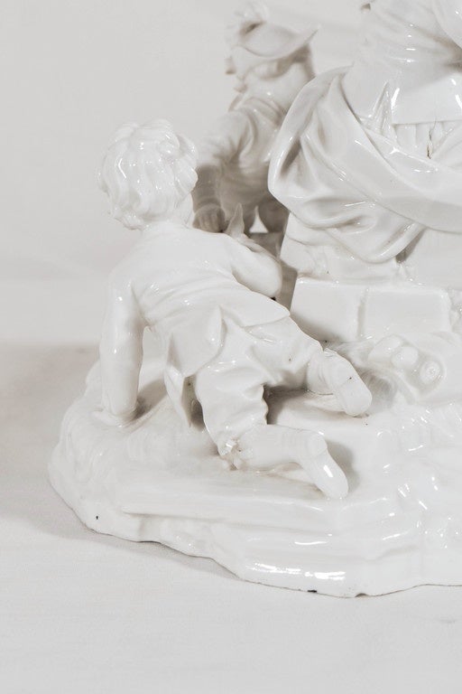 18th Century White Porcelain Höchst Figural Group of a Mother and Her Children 2