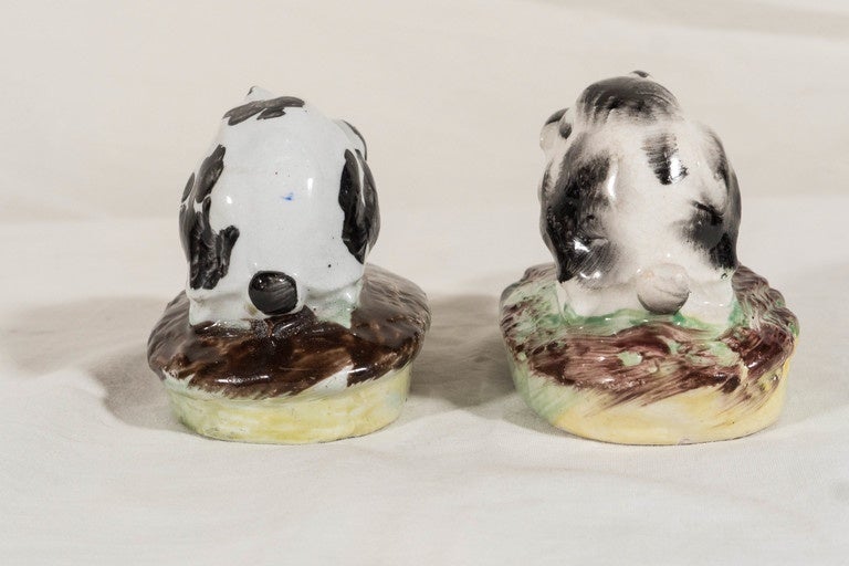 English Pair of Miniature Staffordshire Rabbits