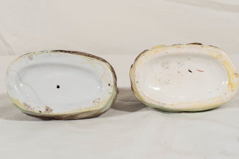 Hand-Painted Pair of Miniature Staffordshire Rabbits