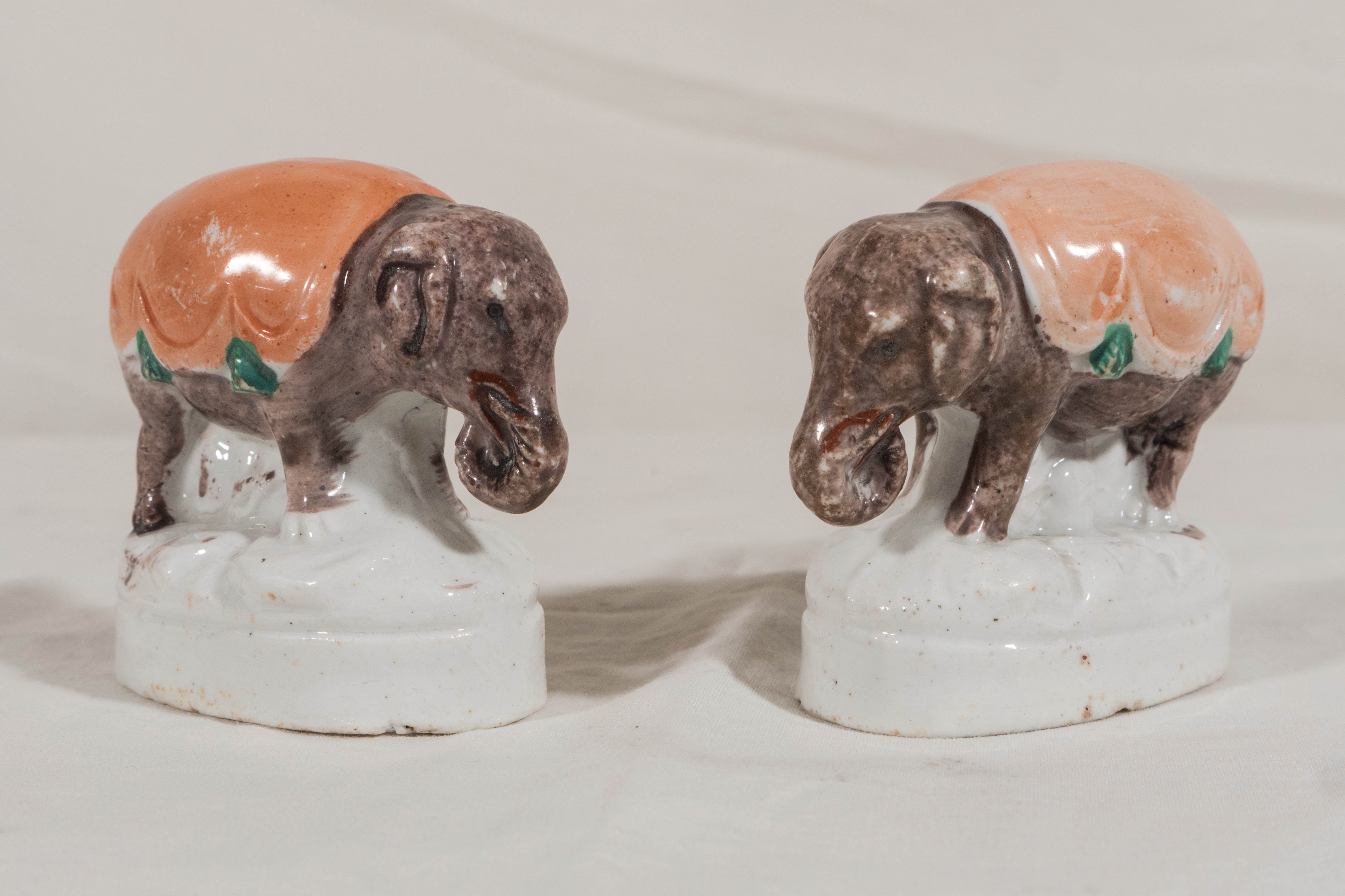 Pair of Small Staffordshire Elephants