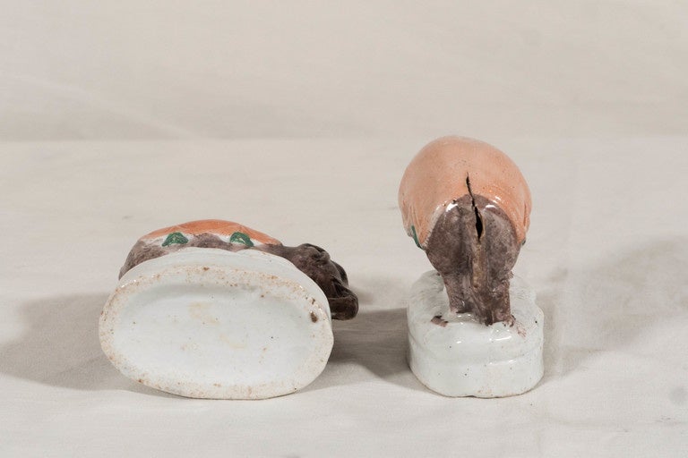 Pair of Small Staffordshire Elephants 1