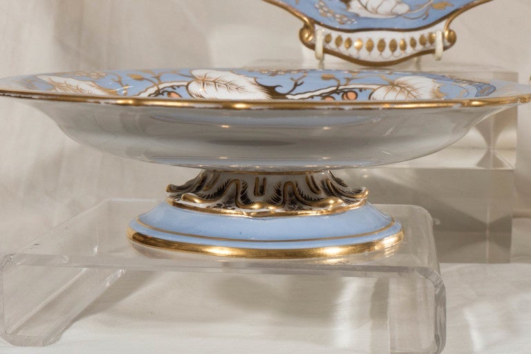 19th Century Ridgway Porcelain Light Blue Dessert Service
