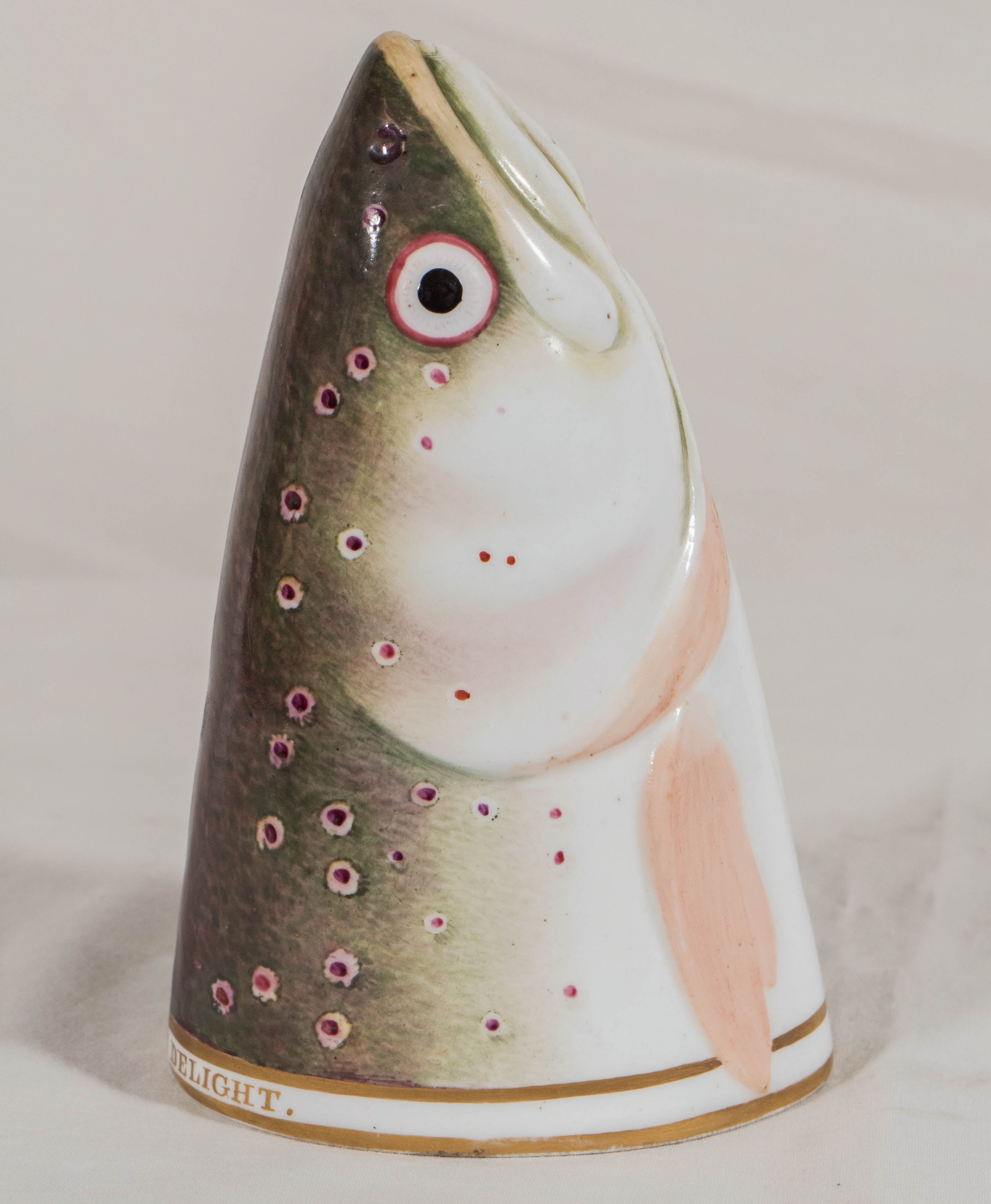 Trout Head Porcelain Stirrup Cup, The Angler's Delight