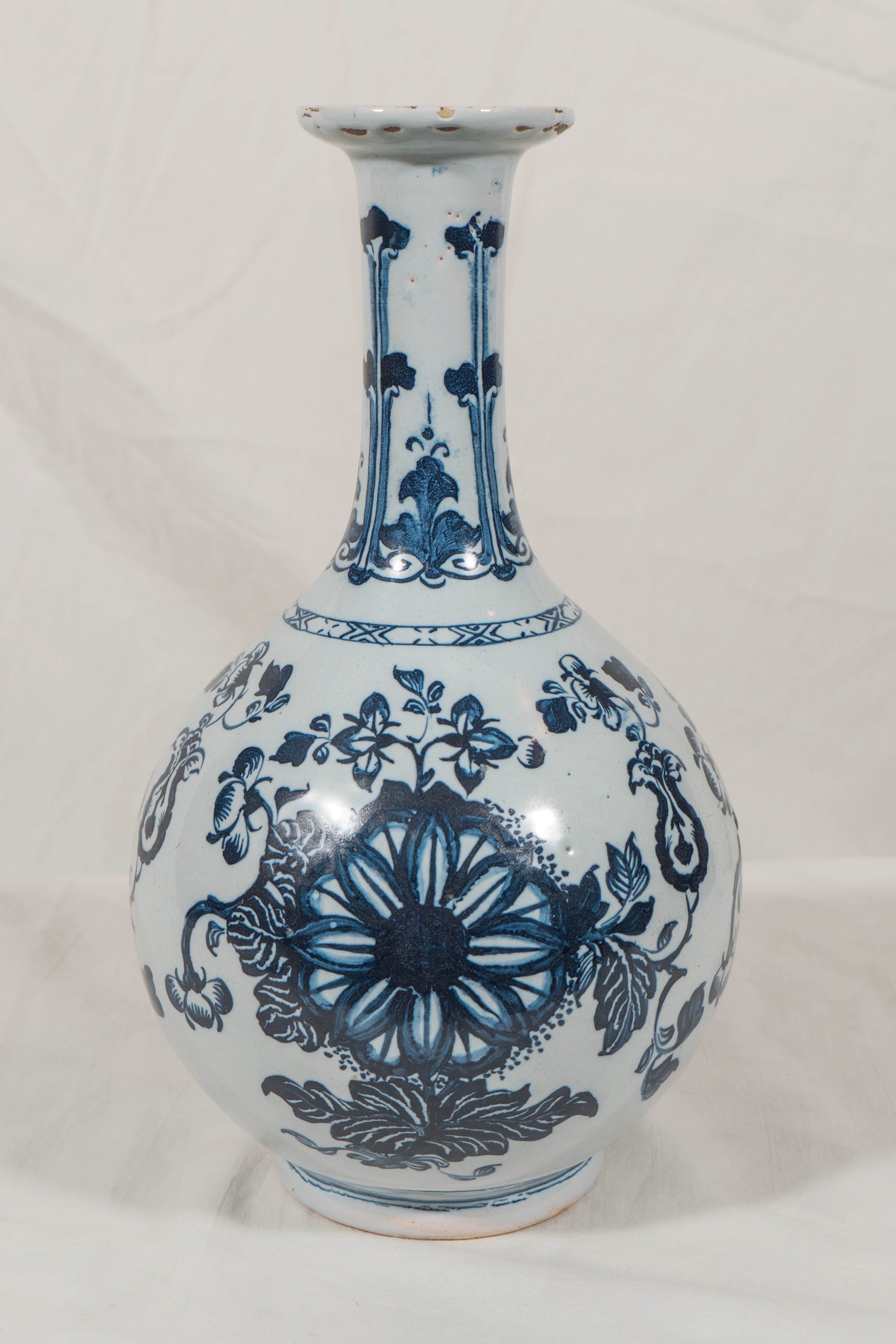 blue and white bud vase