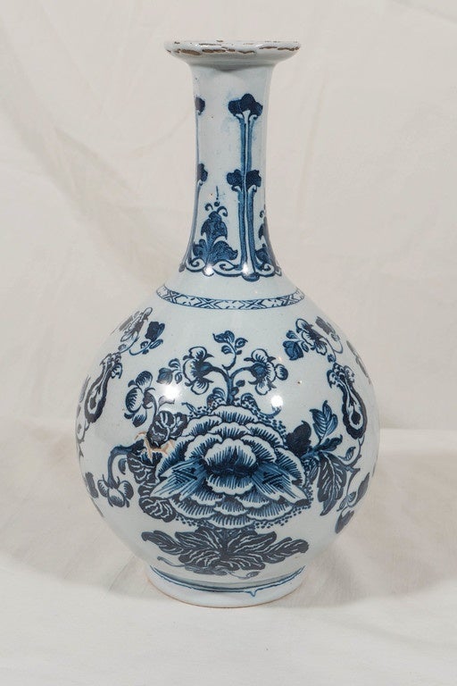 Antique Delft Blue and White Vase For Sale at 1stdibs