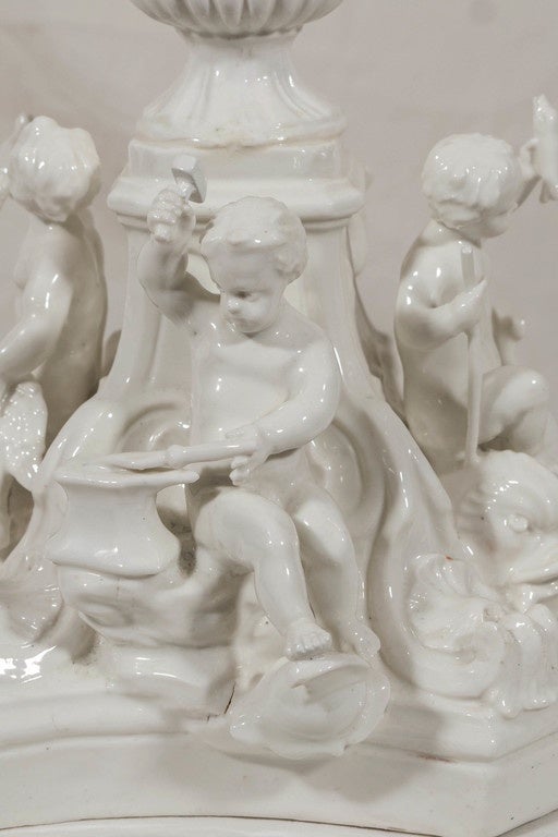 Orleans 18th Century French Porcelain Figural Group Representing the 4 Elements