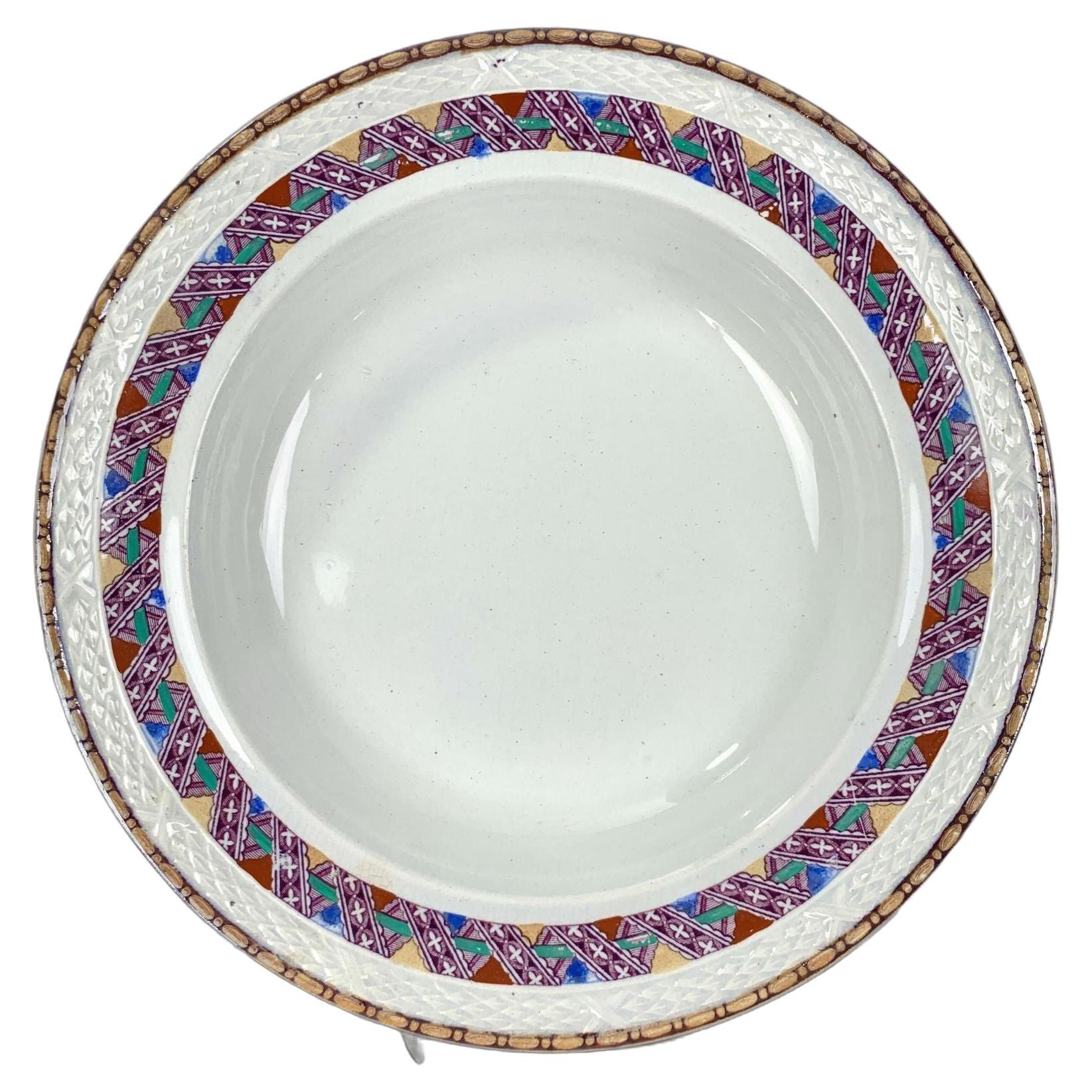 Sette grandi ciotole per zuppa ispirate al plaid scozzese, Inghilterra, circa 1870 in vendita