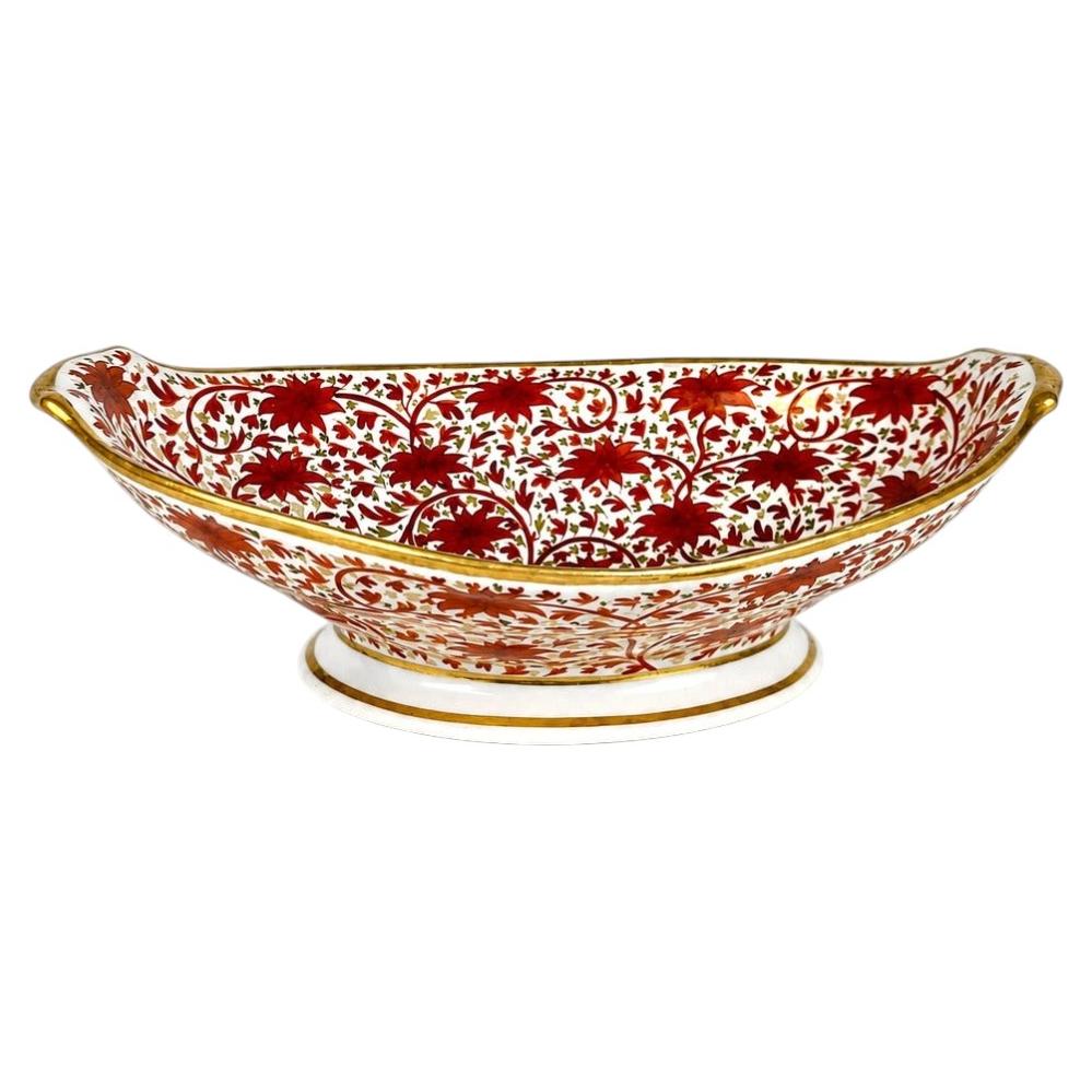 Coalport Porcelain Red Chrysanthemum Centerpiece, England, circa 1820 For Sale