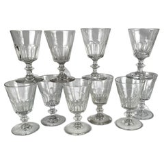 Set of Ten Early 19th-Century English Fluted Wine Glasses Hand-Blown Set of Ten Early 19th-Century English Fluted Wine Glasses Hand-Blown