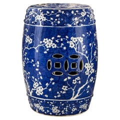 Chinese Porcelain Garden Seat Blue and White Hand Painted