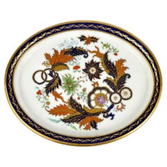 Faux Tobacco Leaf Pattern New Hall Porcelain Teapot Stand Hand Painted C.1800