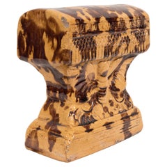 Chinese Stoneware Sculpture with Honeycomb Relief and Hidden Bee Motif