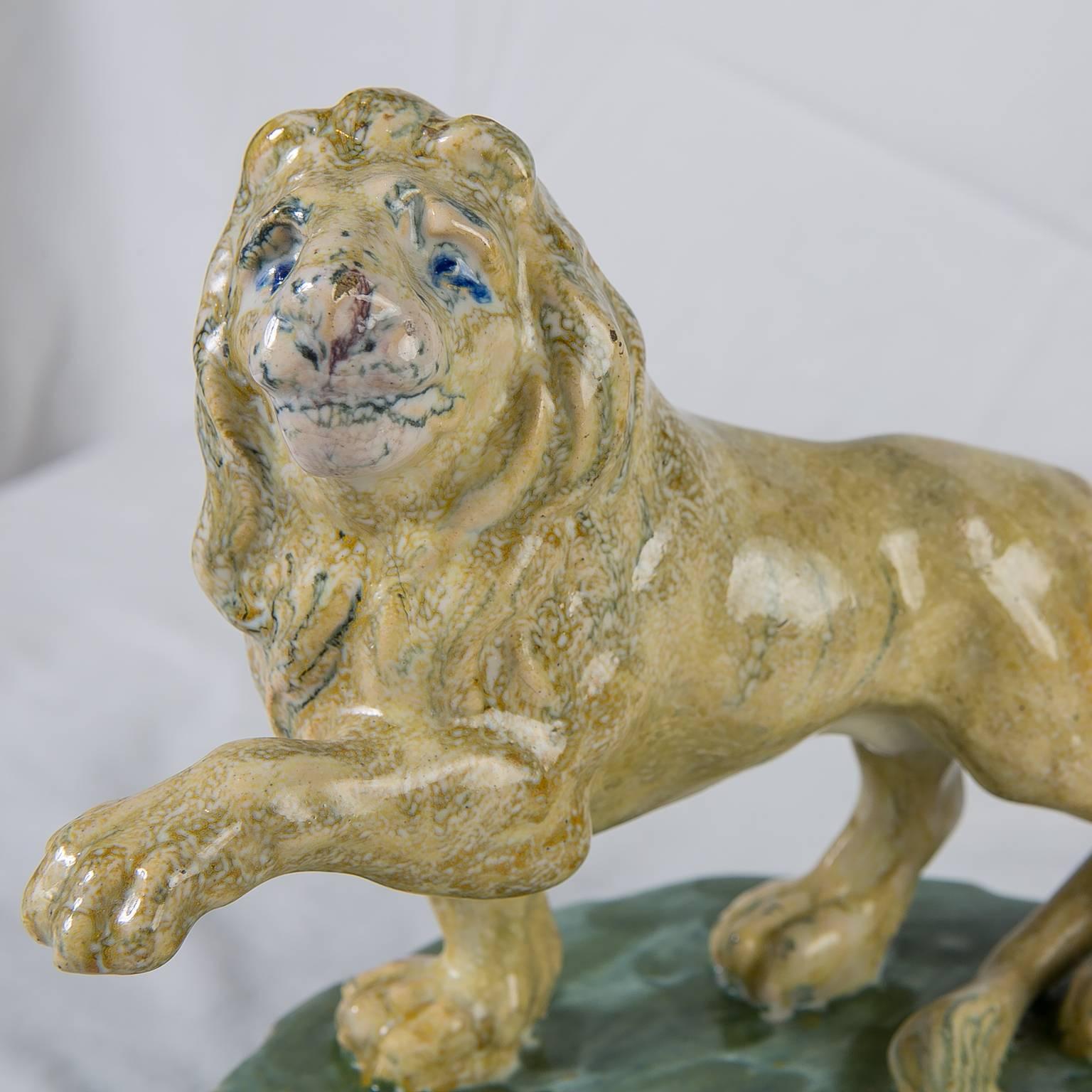 Country Dutch Delft Lion, 18th Century