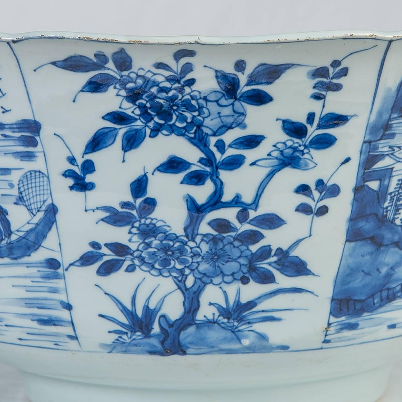 Qing Blue and White Chinese Bowl Large Kangxi Punch Bowl